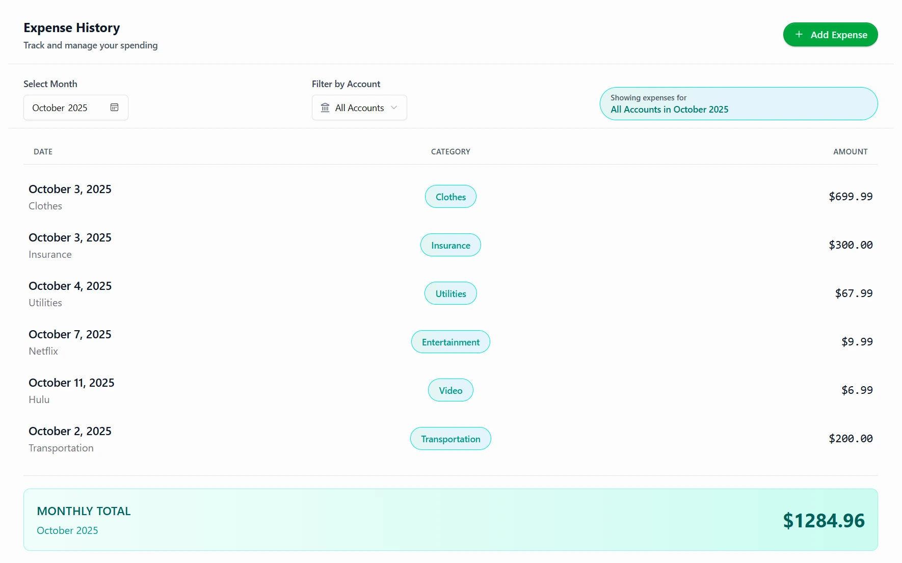 Smart Expense Tracking